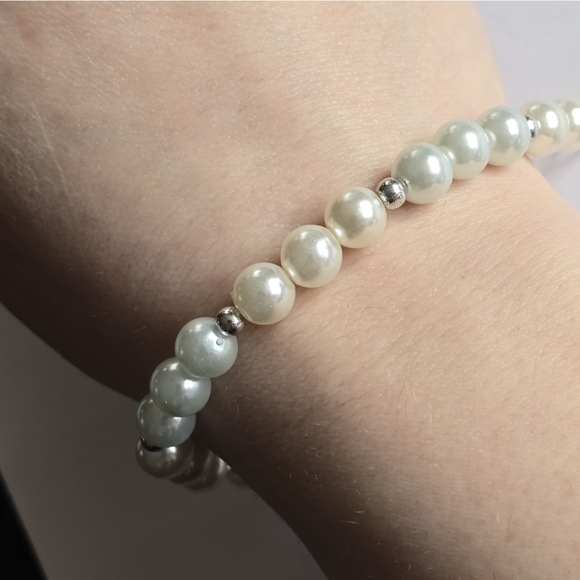 Vintage bracelet faux pearl pearlcore - Picture 9 of 10